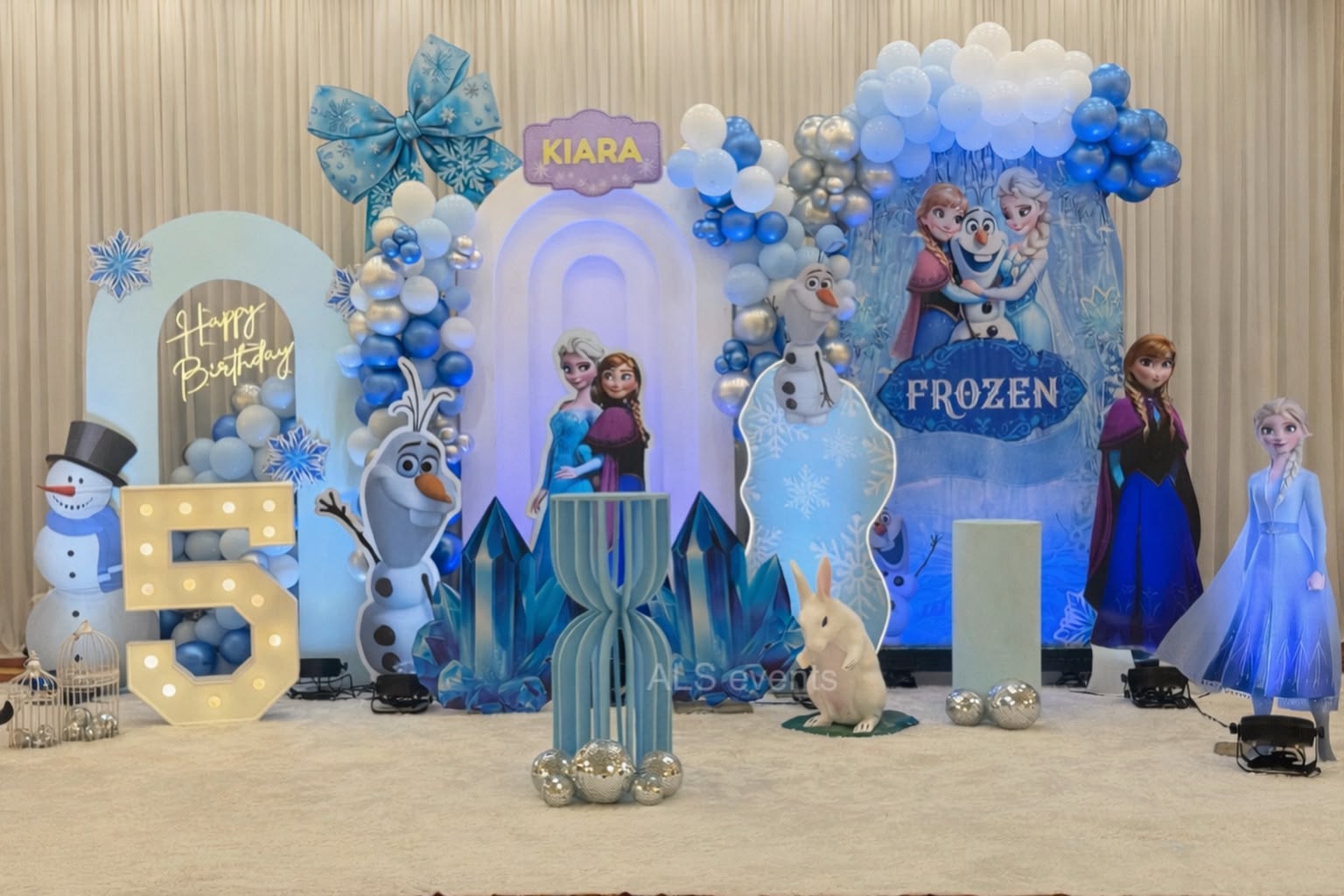 Colourful themed birthday party setup