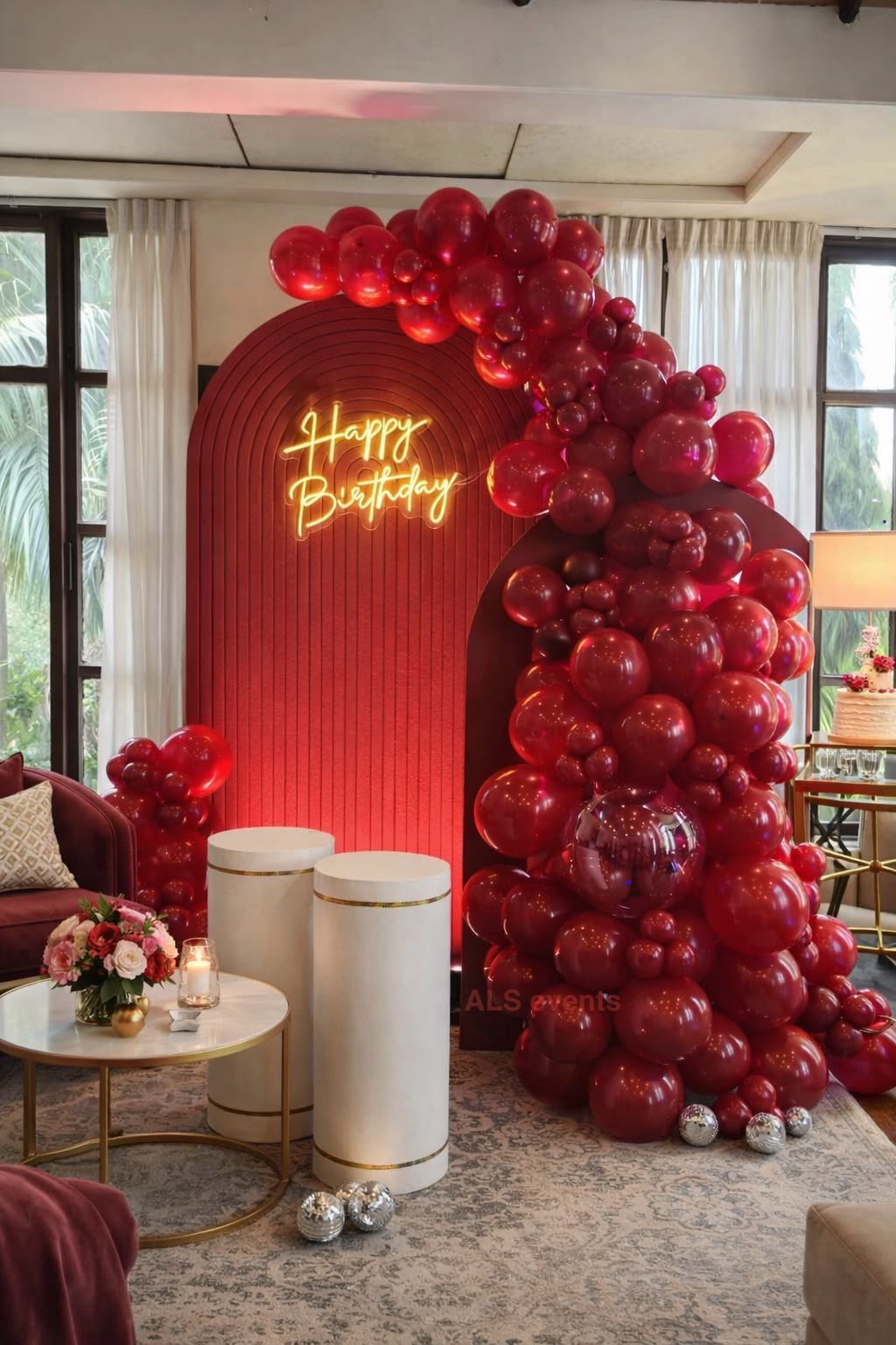 Colourful themed birthday party setup