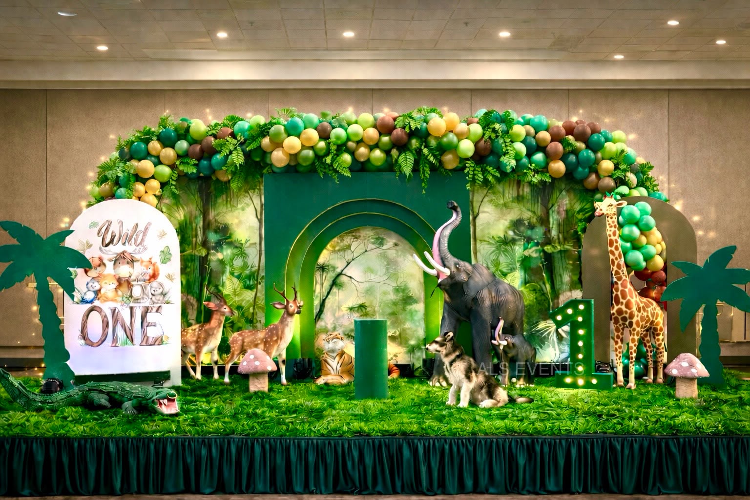 Colourful themed birthday party setup