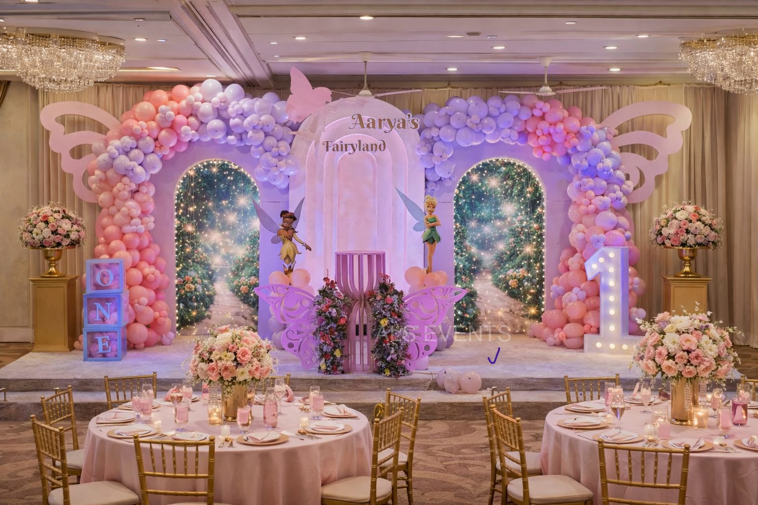 Colourful themed birthday party setup
