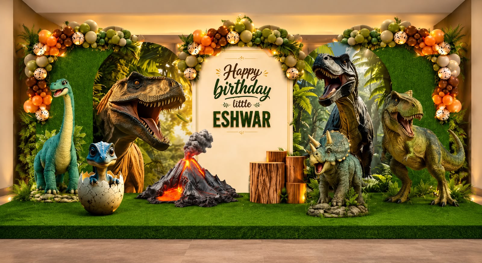 Colourful themed birthday party setup