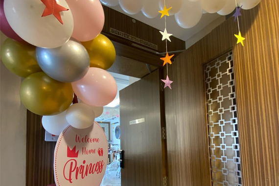 Colourful themed birthday party setup