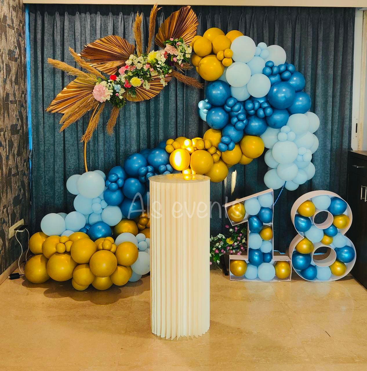 Colourful themed birthday party setup