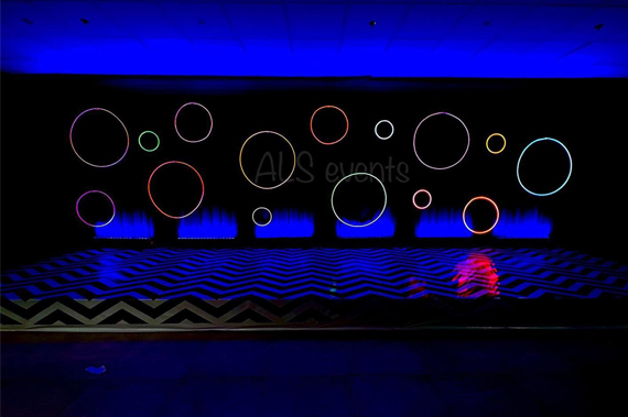 Corporate event stage and lighting setup