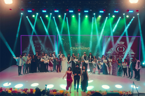 Corporate event stage and lighting setup