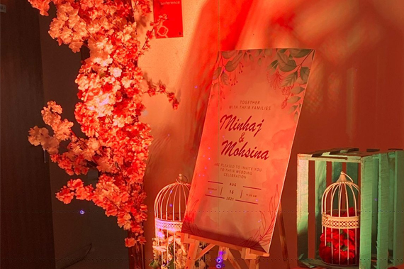 Elegant wedding mandap and floral décor